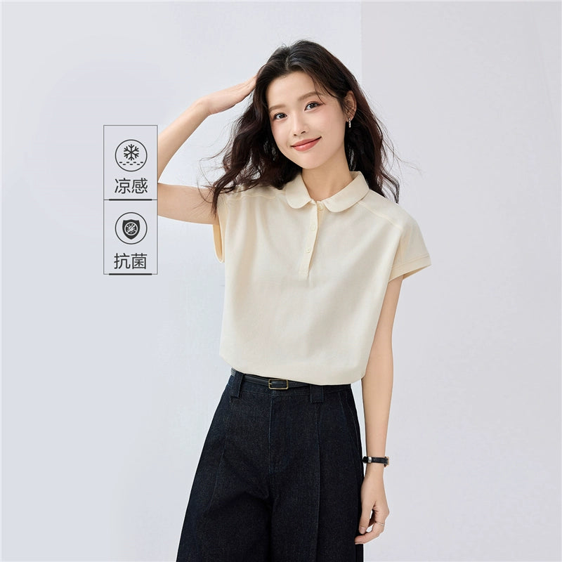 Giordano Doll Collar Shoulder Soothing Antibacterial Tee
