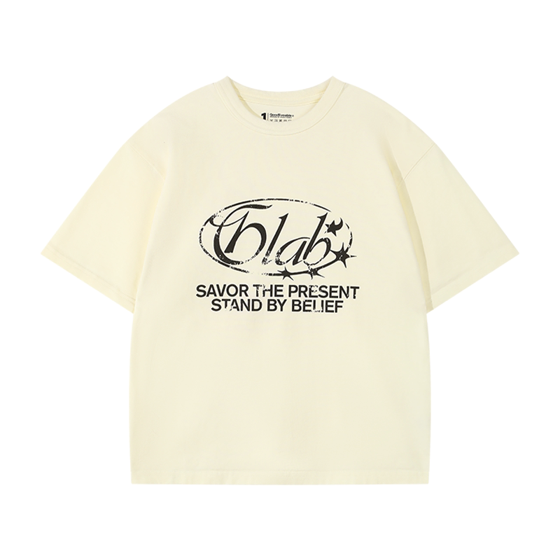 GOODLIVEABLE Digital Direct Injection LOGO Printing Loose Tee