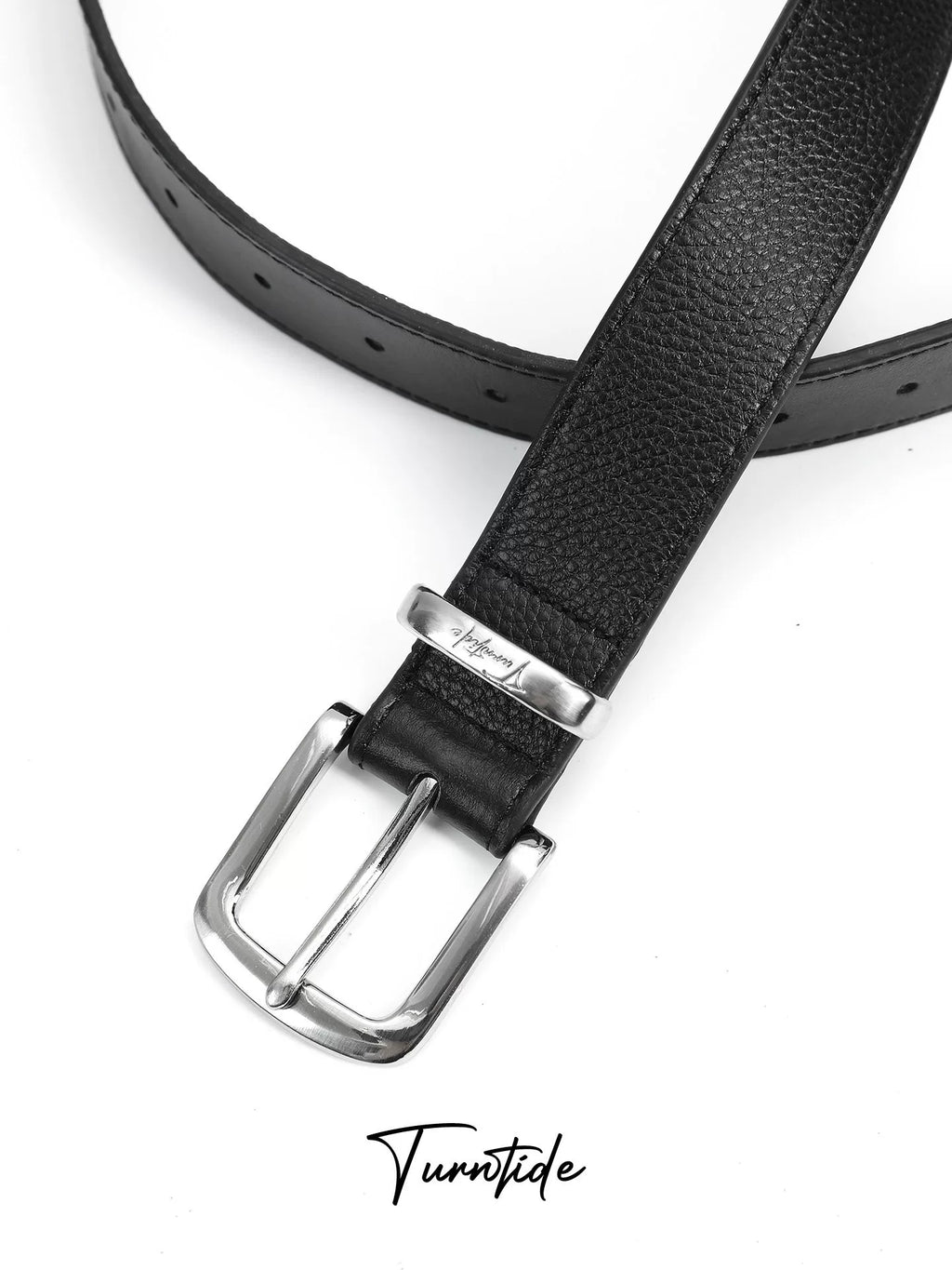Turn Tide Top-Grain Pebbled Calfskin Leather Belt