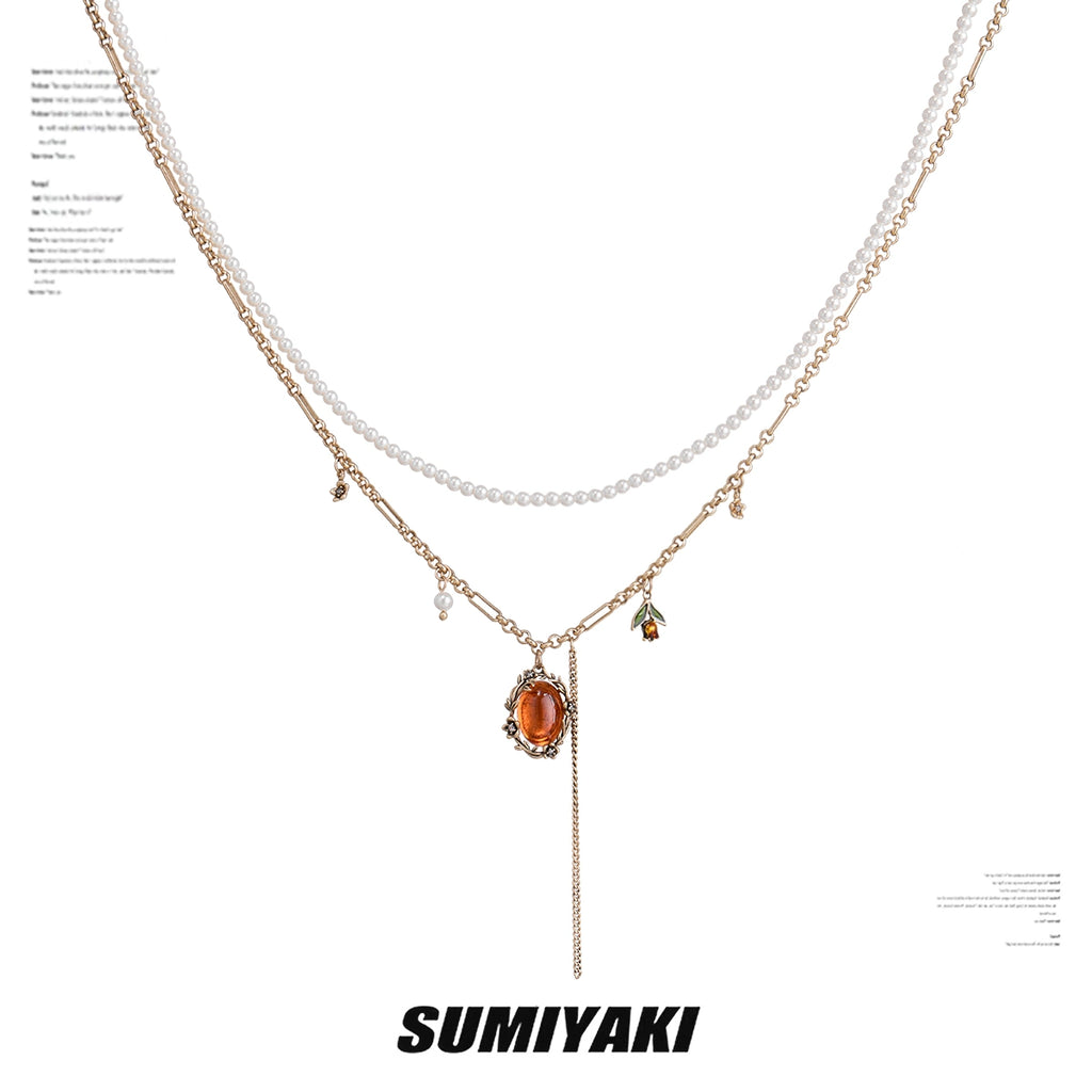 SUMIYAKI Vintage Embossed Honey Necklace