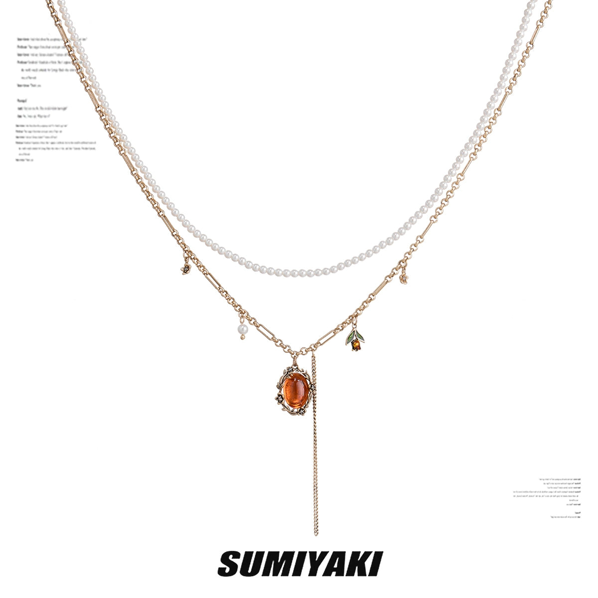 SUMIYAKI Vintage Embossed Honey Necklace