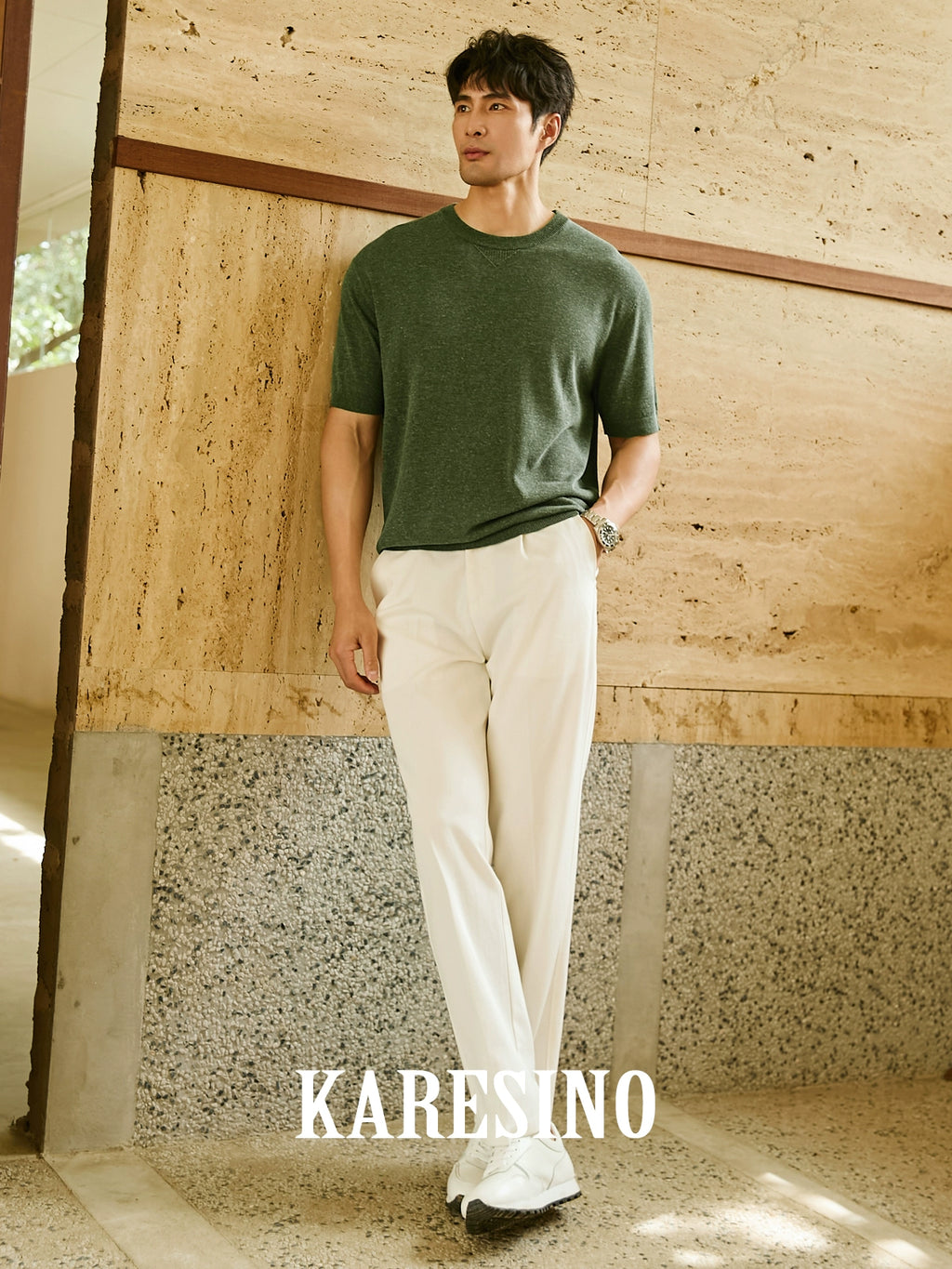 KARESINO Casual Versatile Crew Neck Knitted Sweater