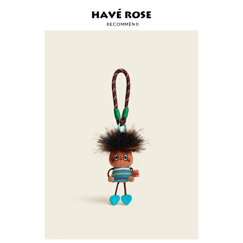 HAVEROSE Cute Fried Doll Plush Bag Pendant