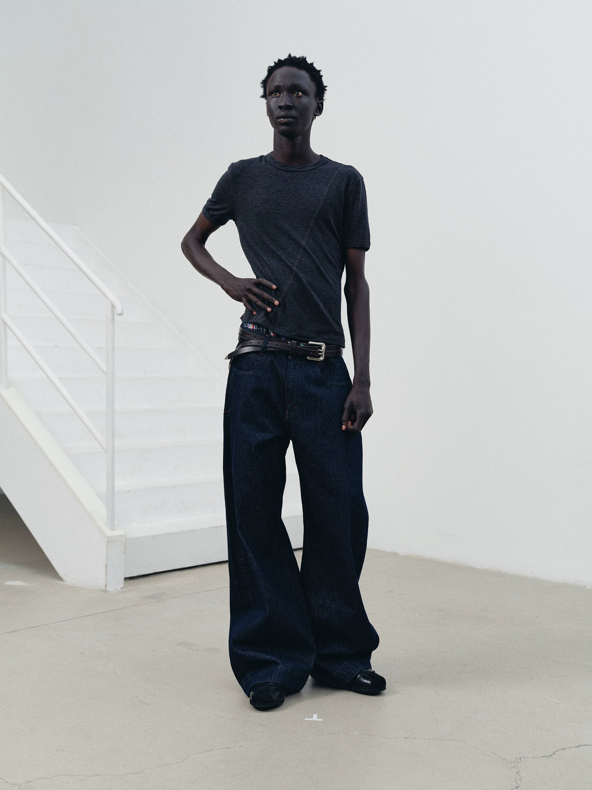 NOT UGLY Porous Snake Tail Split First Cowhide Hand Sewn Belt