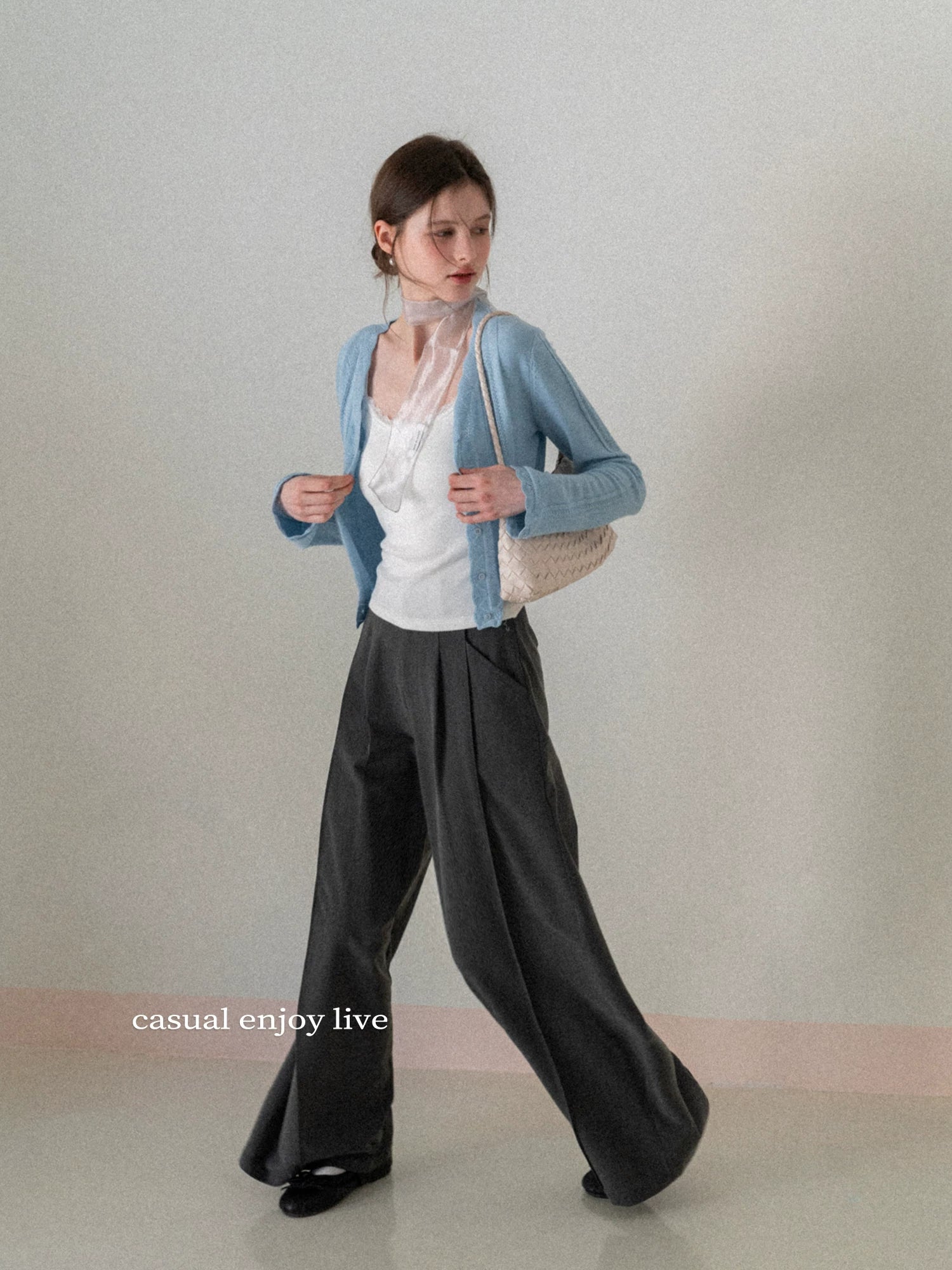EGGKA Temperament Is High-quality Casual Wide-leg Pants