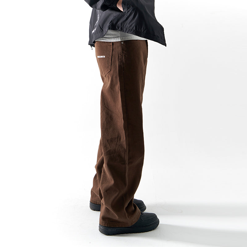 OBSESSWITH Four Seasons Middle Waist Straight Loose Basic Simple Skateboard Pants