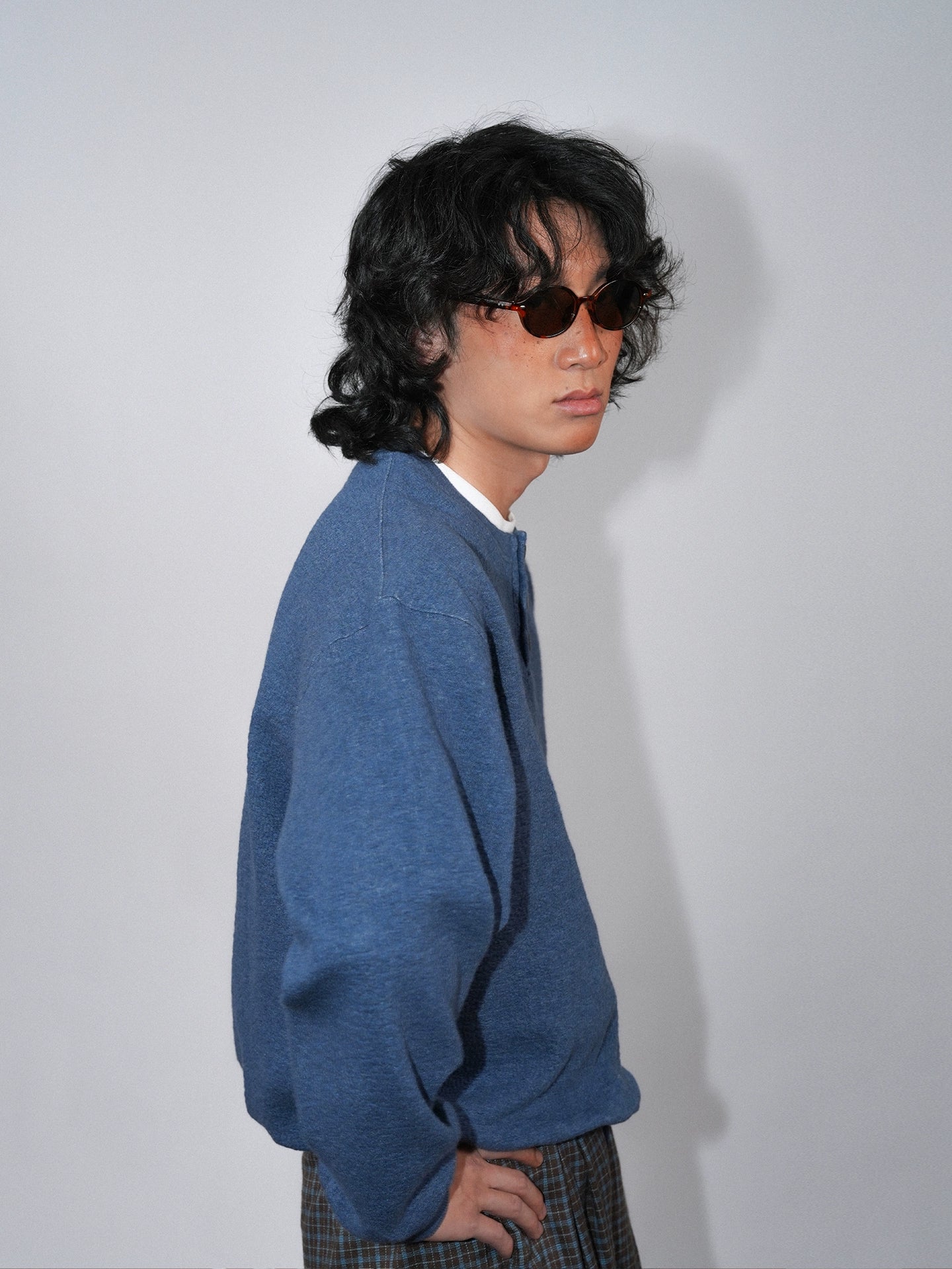 O3PARK Versatile Loose Baseball Collar Short Sweater