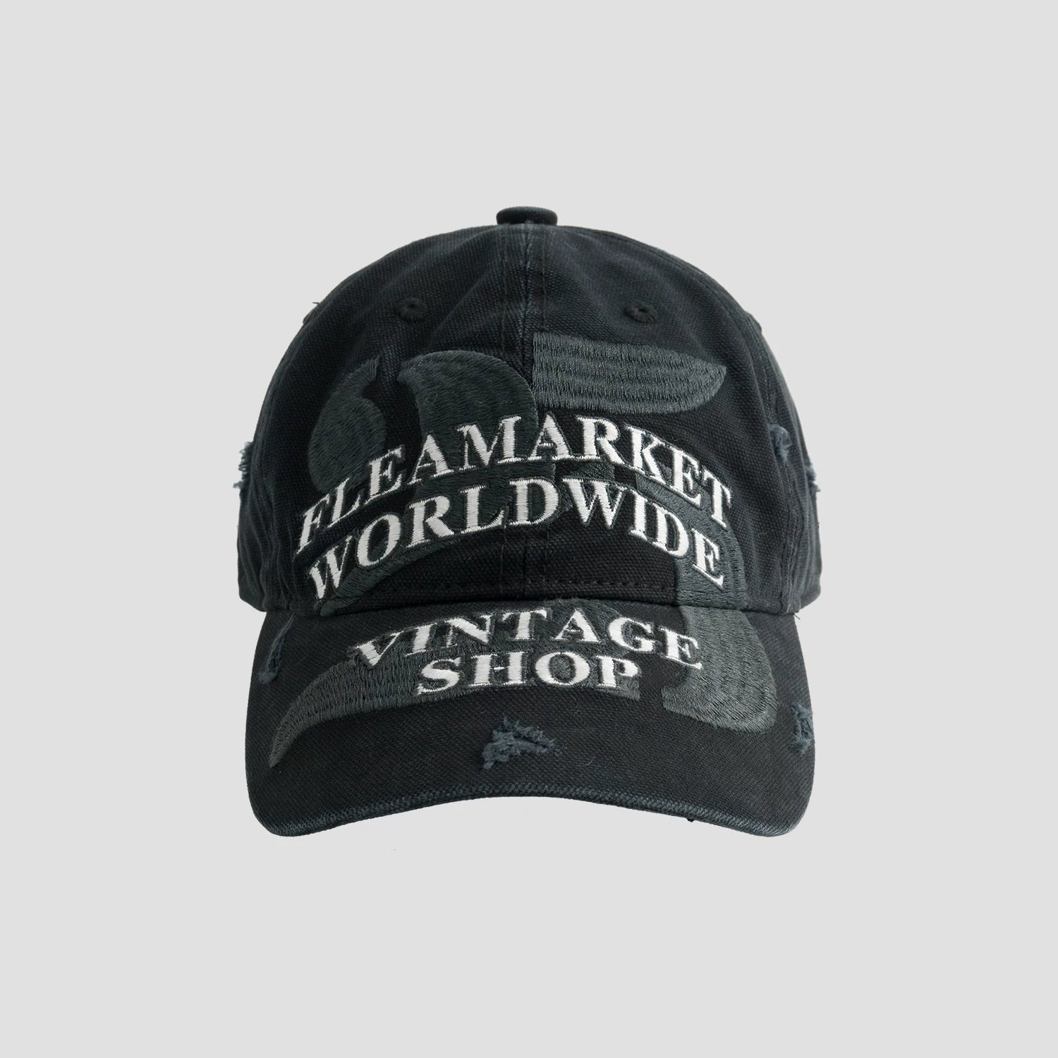 Fleamarket Cotton Embroidered Curved Brim Worldwide Vintage Shop Baseball Cap