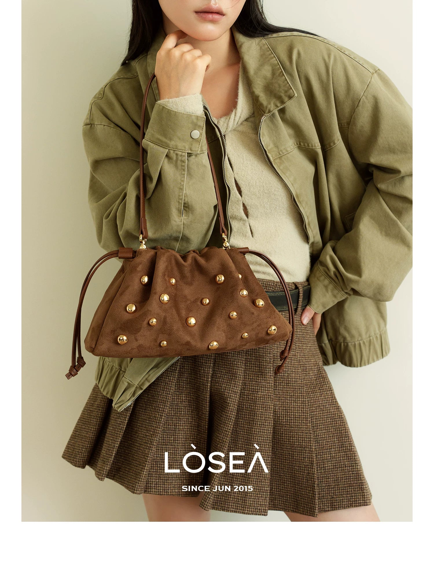 LOSEA Rivet Strap Armpit Bag