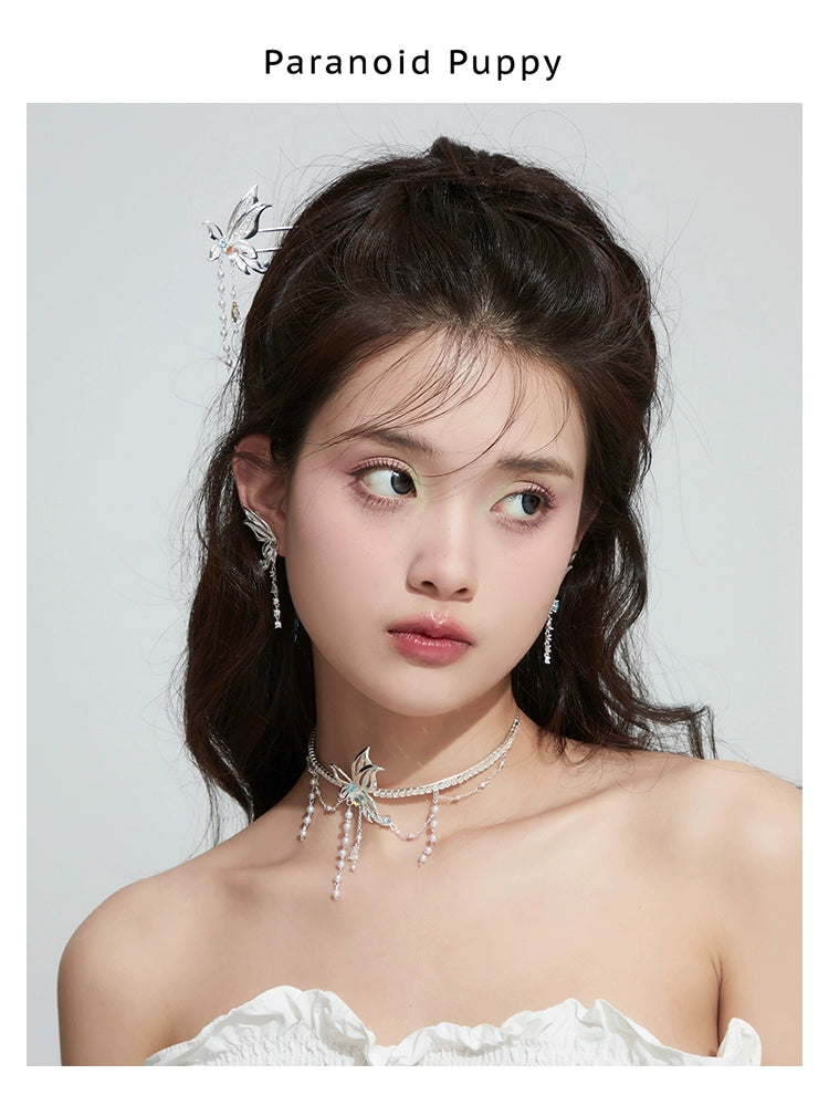 ParanoidP Super Fairy Butterfly Pearl Temperament Necklace