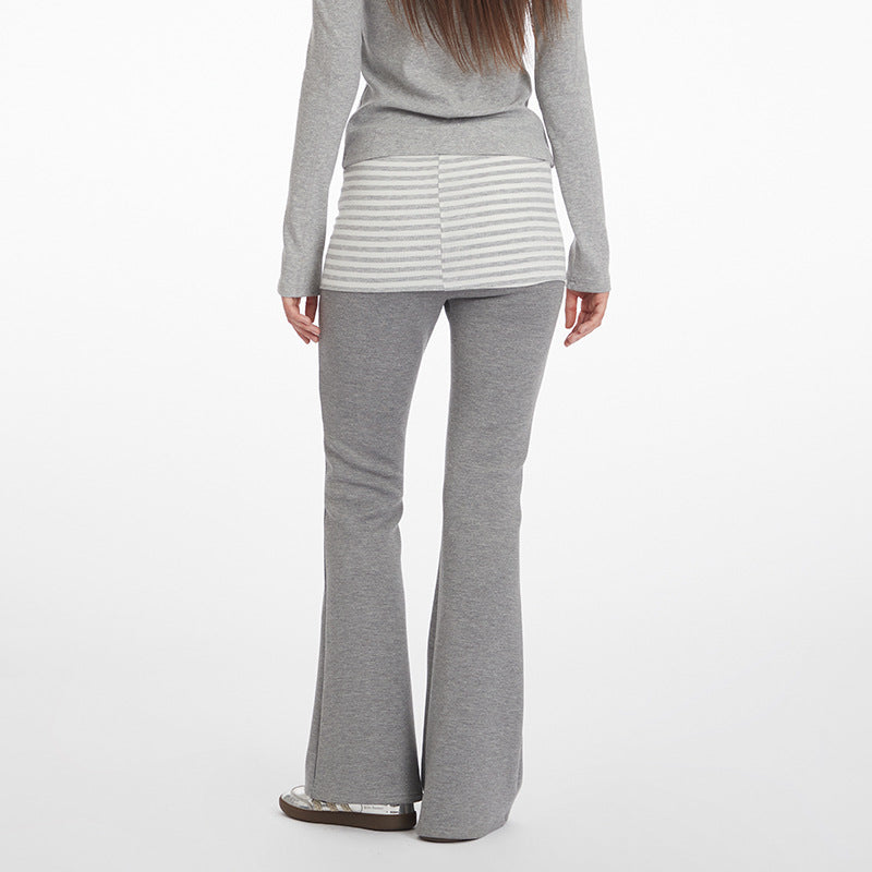 Nariele Waist Small Feet Micro-flared Slacks