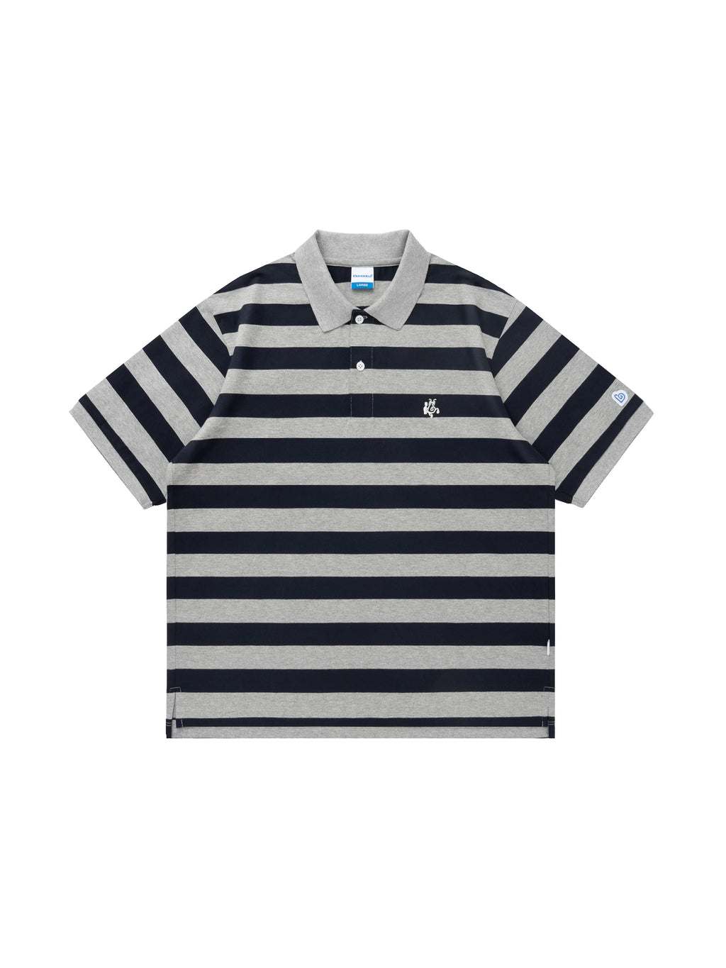 BENT IDEA Wide Stripe Embroidered Polo Shirt Tee