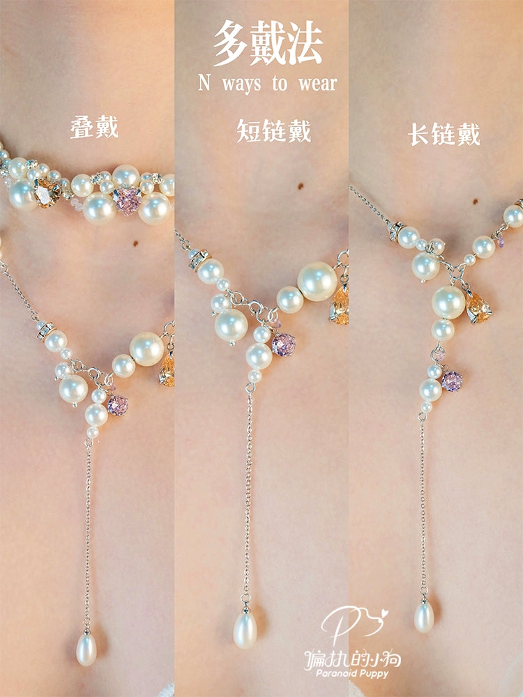 ParanoidP Pearl Y-shaped Necklace