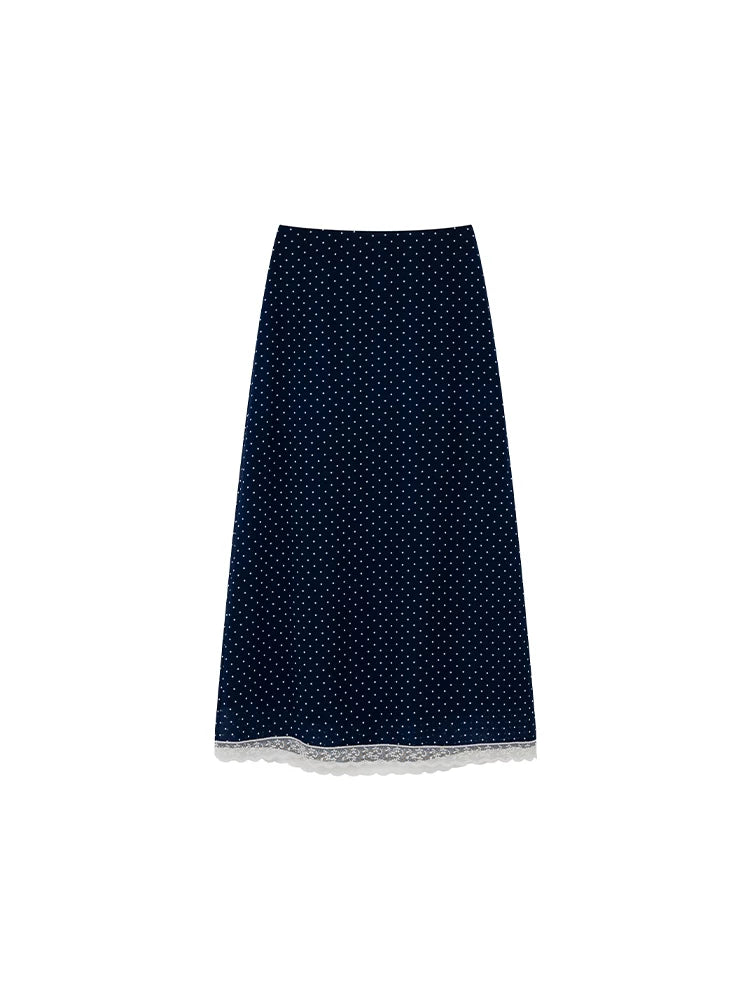 KANO Chiffon Polka Dot Slim-fit Skirt