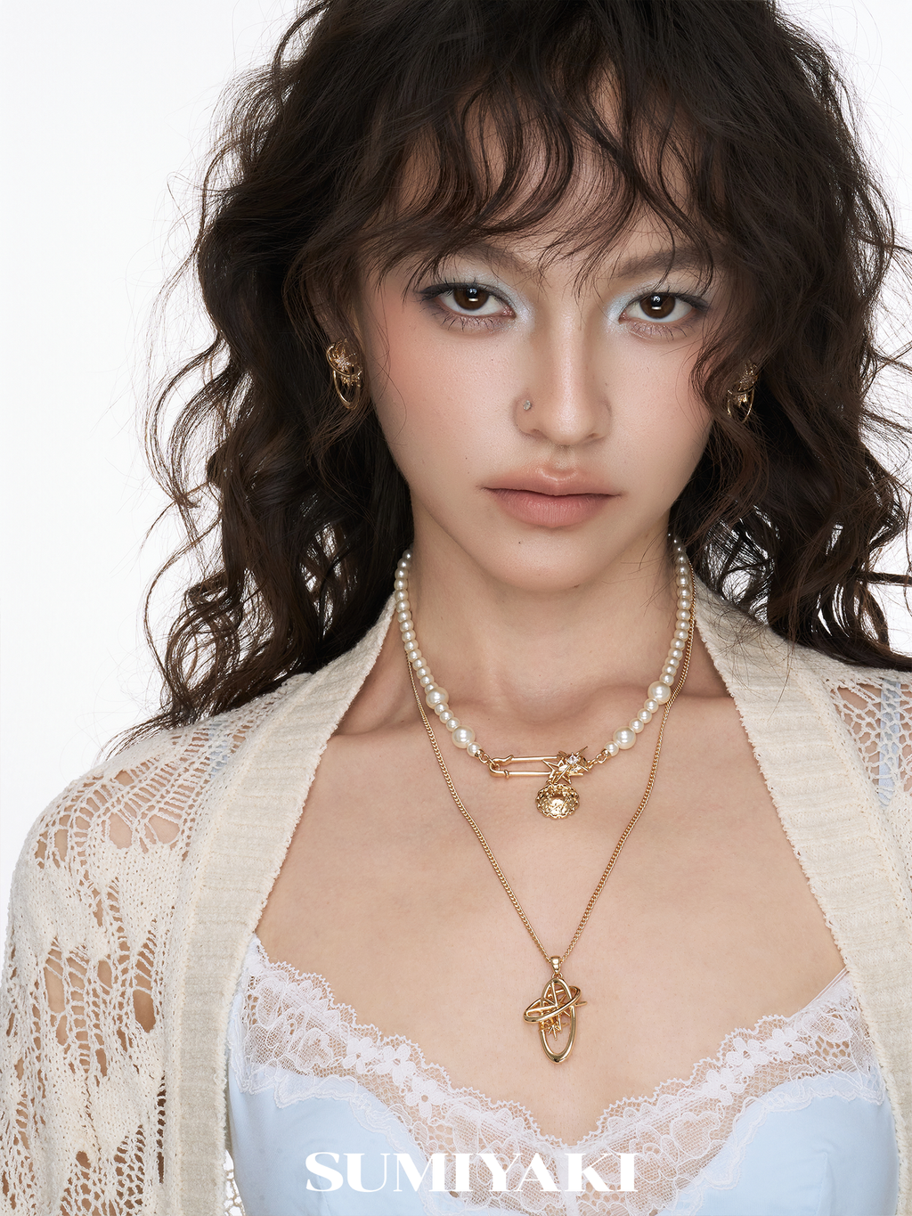SUMIYAKI Vintage Pearl Double Layer Necklace