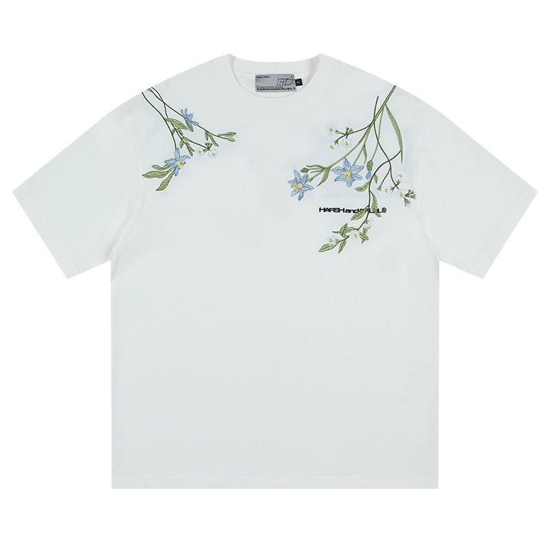 Harshandcruel million-needle embroidered plant Monet Garden Tee