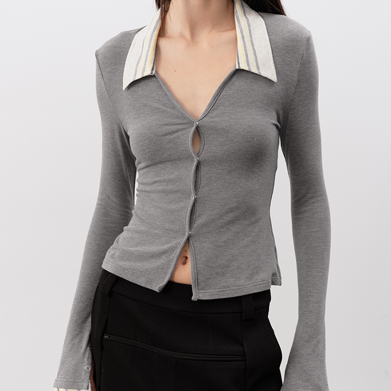 JCAESAR Spliced Knitted Cardigan