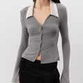 JCAESAR Spliced Knitted Cardigan