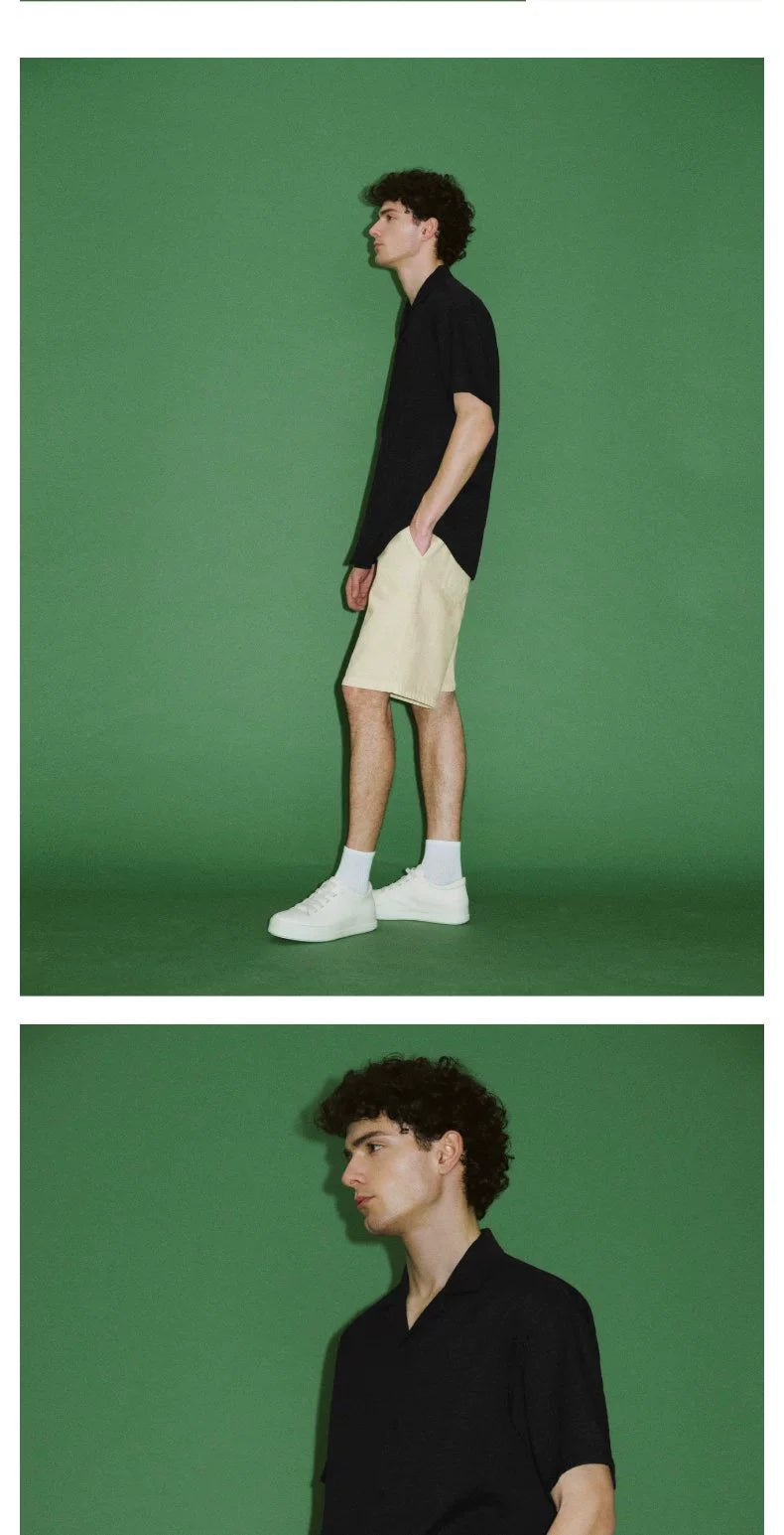 URBAN REVIVO Textured Plaid Short-sleeved Open Shirt