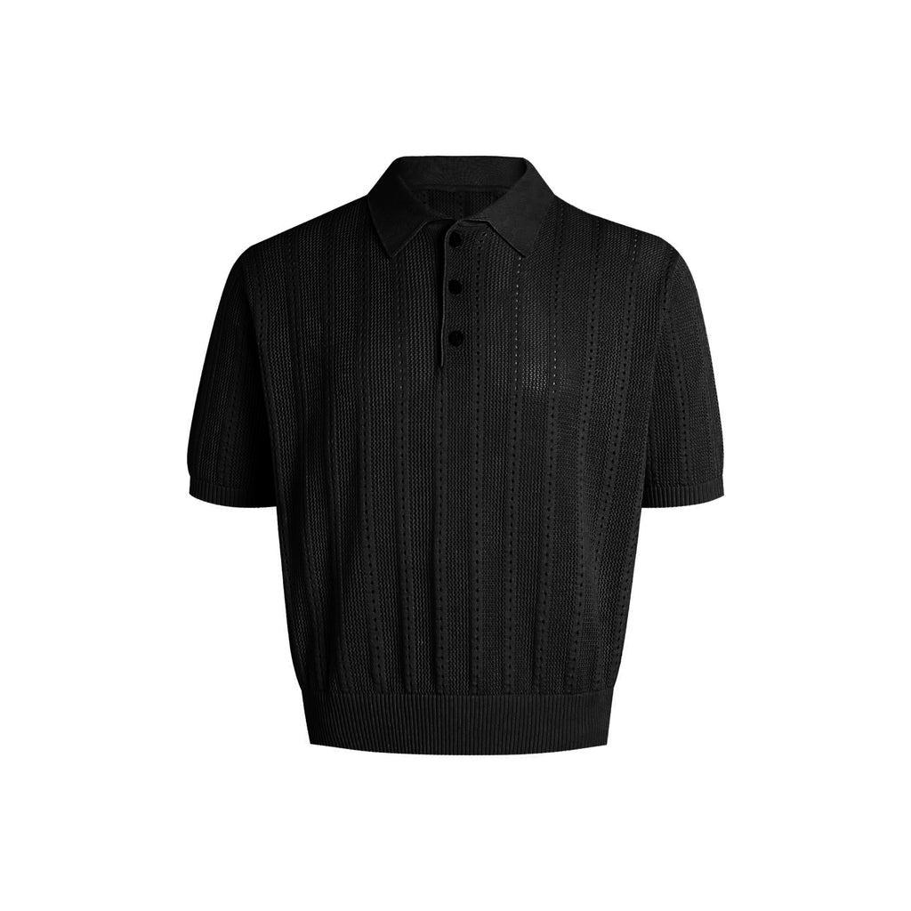 Set for Life Retro Polo Short Wide Lapel Tee