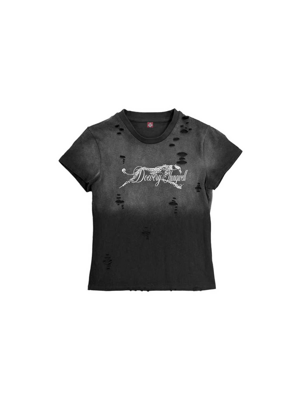 DETW Vintage Damaged Cut Slim Shoulder Tee