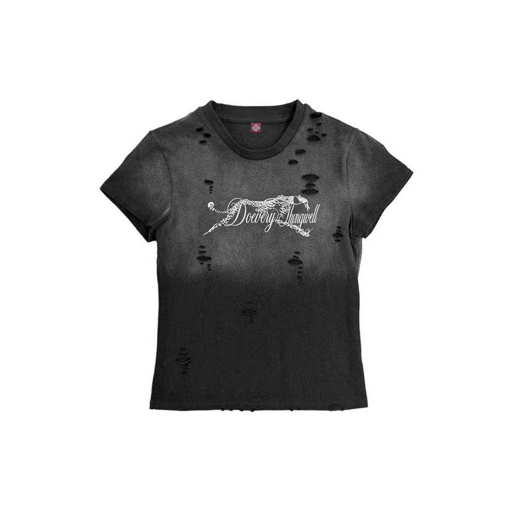 DETW Vintage Damaged Cut Slim Shoulder Tee