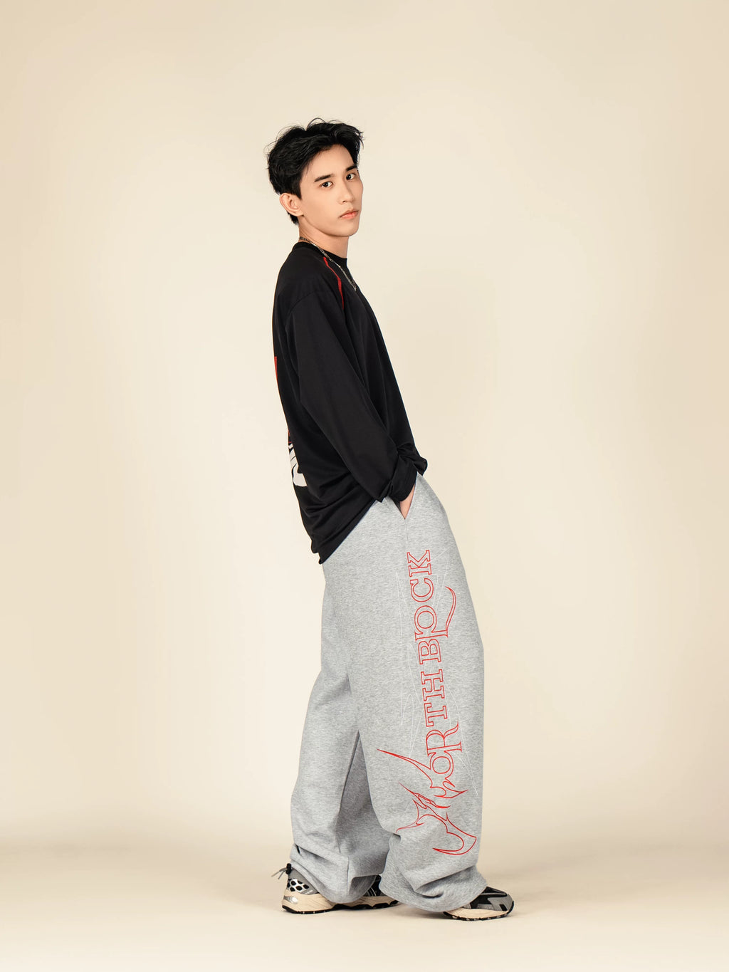 NorthBlock Letter-printed Straight Casual Sweatpants