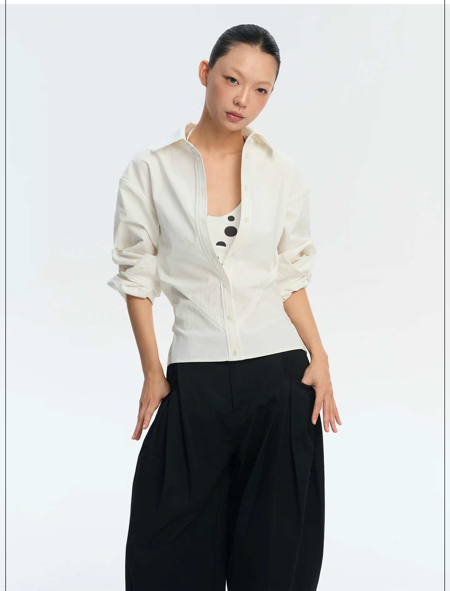 LINY LIBERTY Loose Waist Slim Long-sleeved Shirt