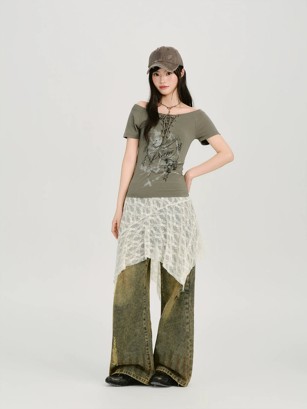 Girlyhalo Casual Irregular Fart Curtain