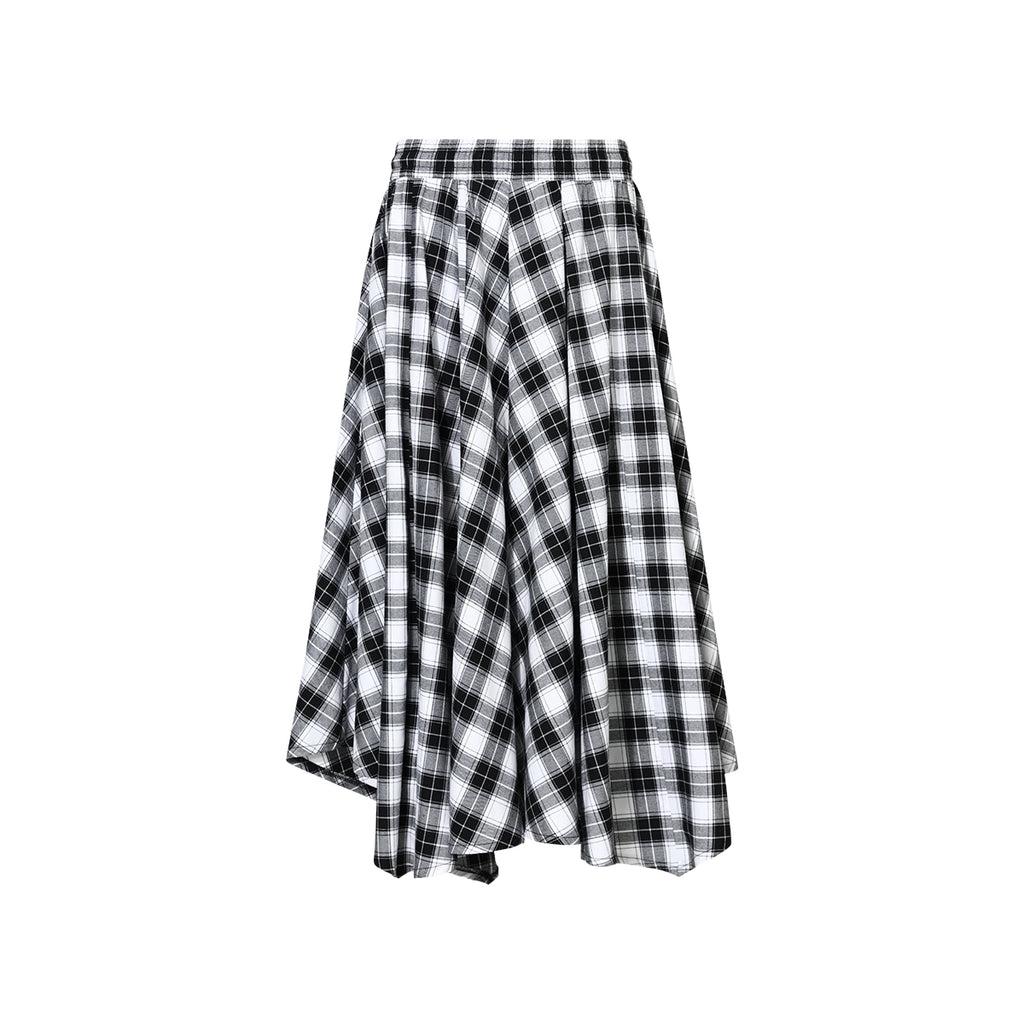 FUNKYFUN Retro Black and White Plaid Culottes