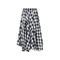 FUNKYFUN Retro Check Wide-Leg A-Line Skirt Pants