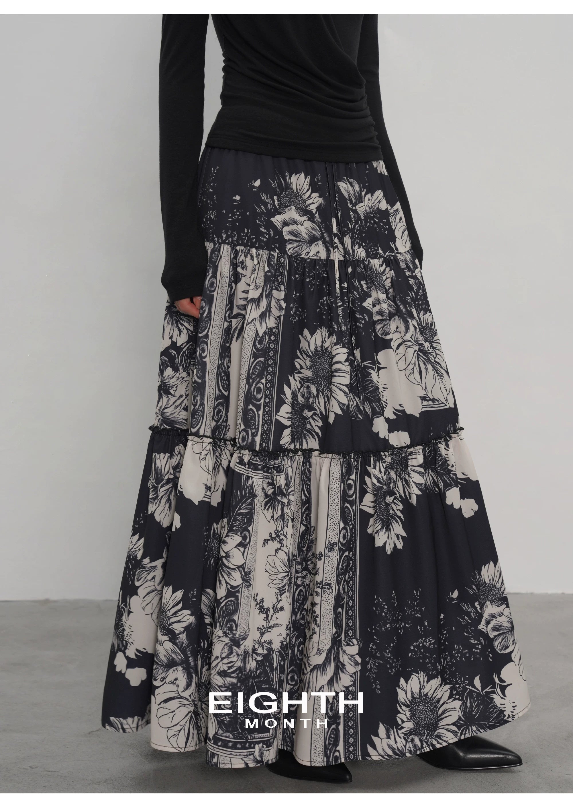 EIGHTHMONTH Retro Slim Long Skirt