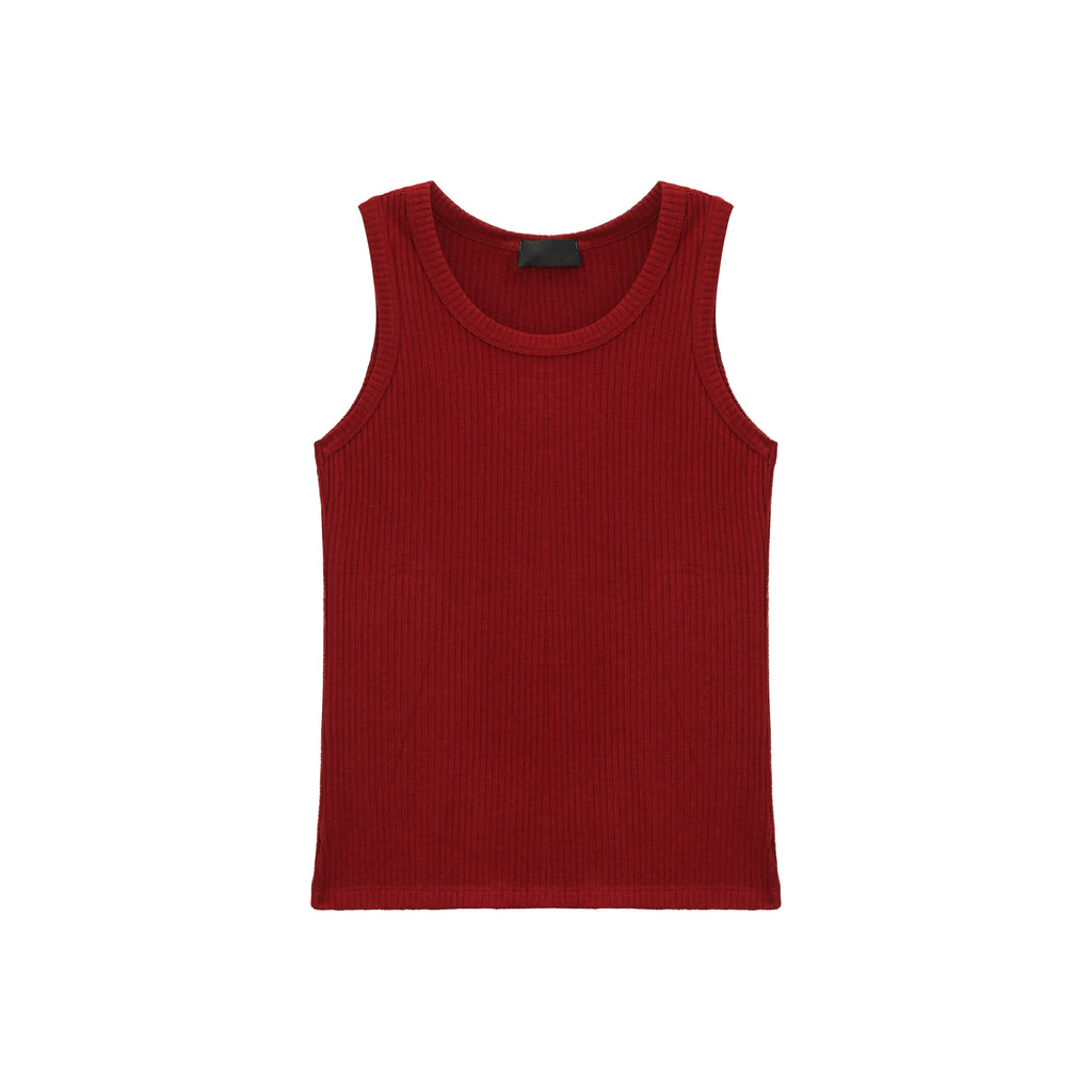 TURNTIDE Crew Neck Pit Strip Knitted Sleeveless Sports Vest