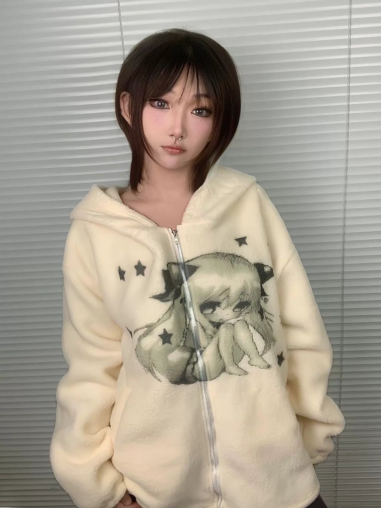 WEBBAR Fleece Thickened Hooded Zip Jacket