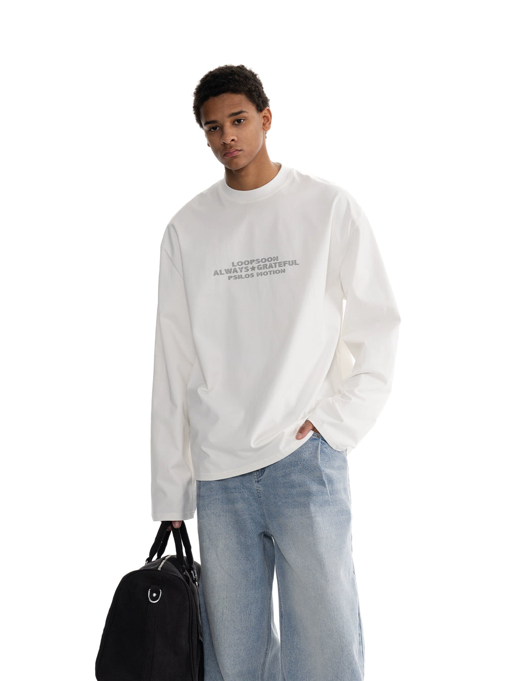 Loopsoon Back Letter Print Old Tee