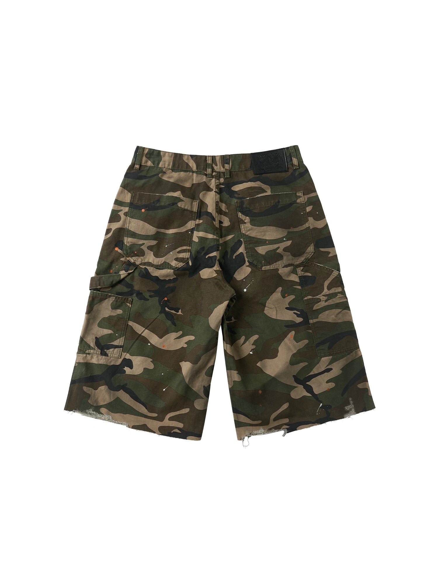 SAXGENWON Ink Splashing Camouflage Loose Tooling Shorts
