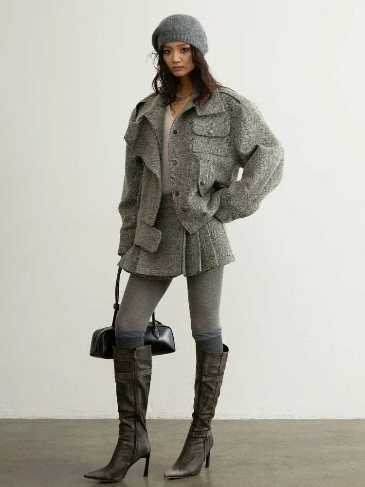 JNYLON Tooling Tweed Silhouette Jacket