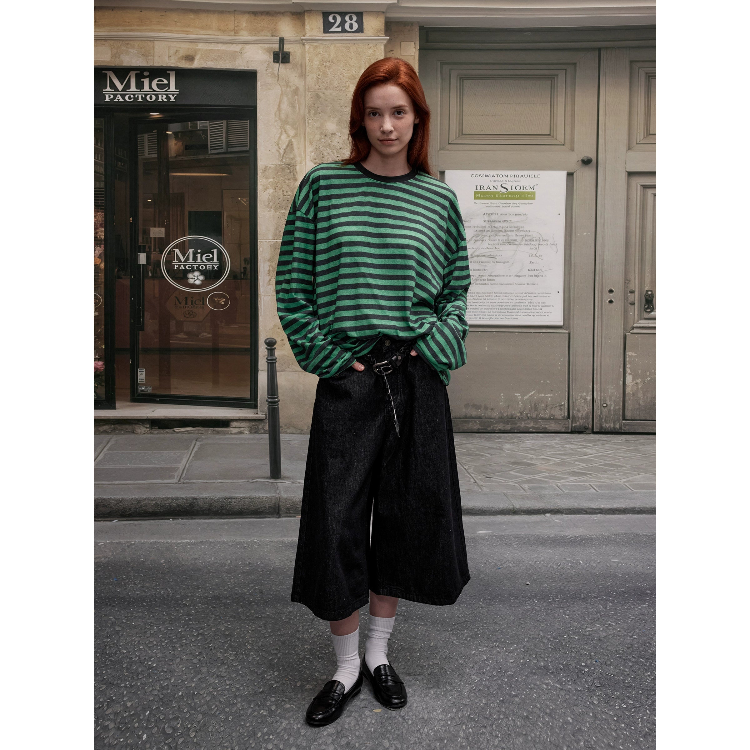 MADWITCH Vintage Contrast Striped Long Sleeve