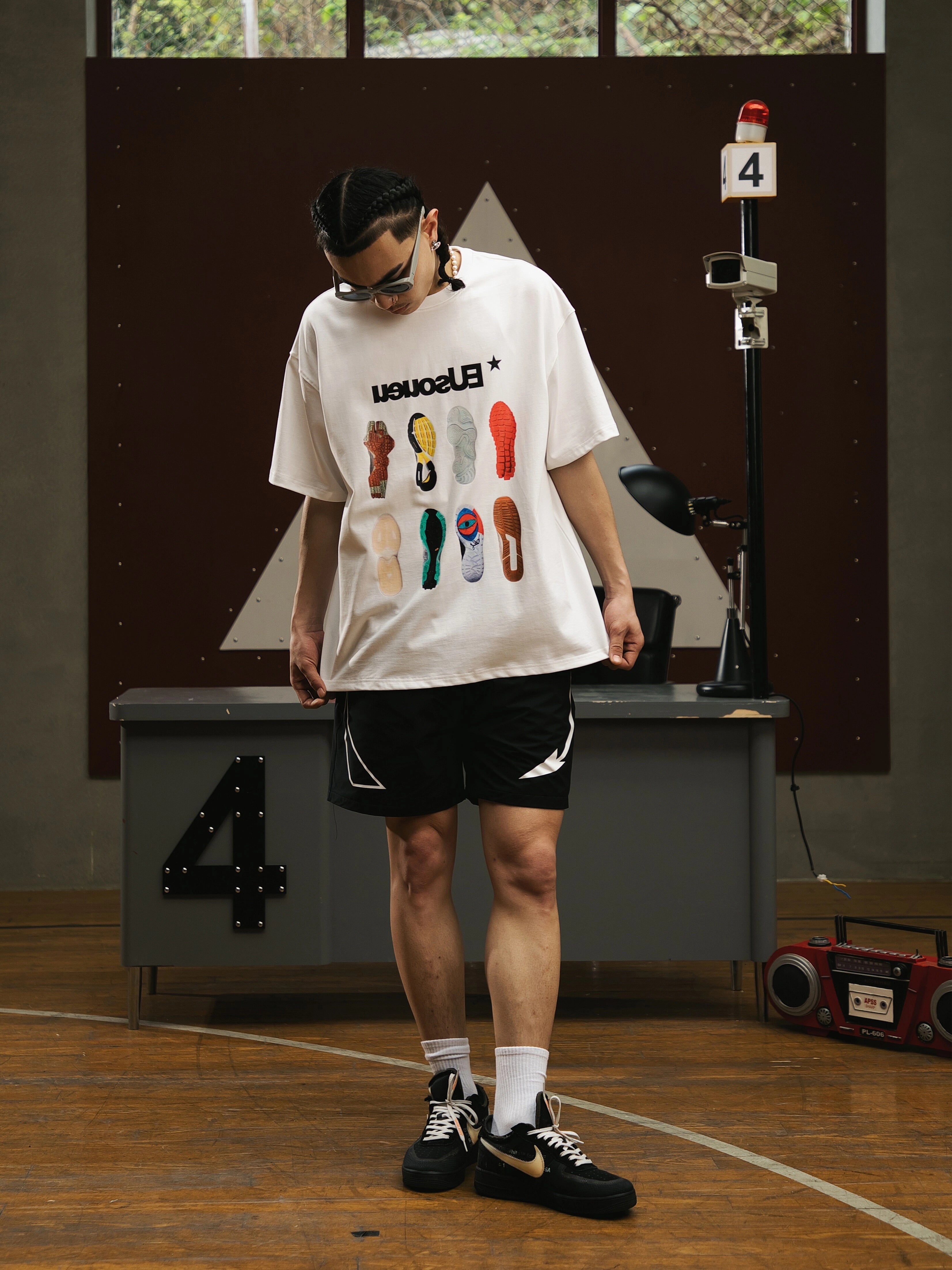 Eusoueu "retro Niche Design Heavy Round Neck Tee"