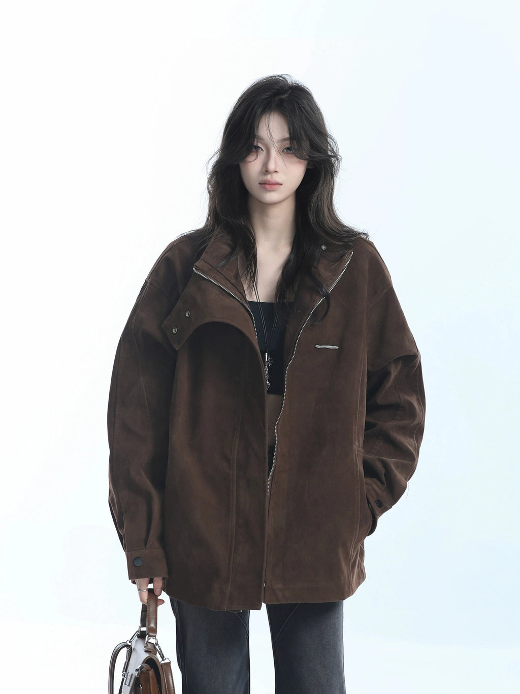 Zuocisankon Vintage Niche Loose Zipper Jacket