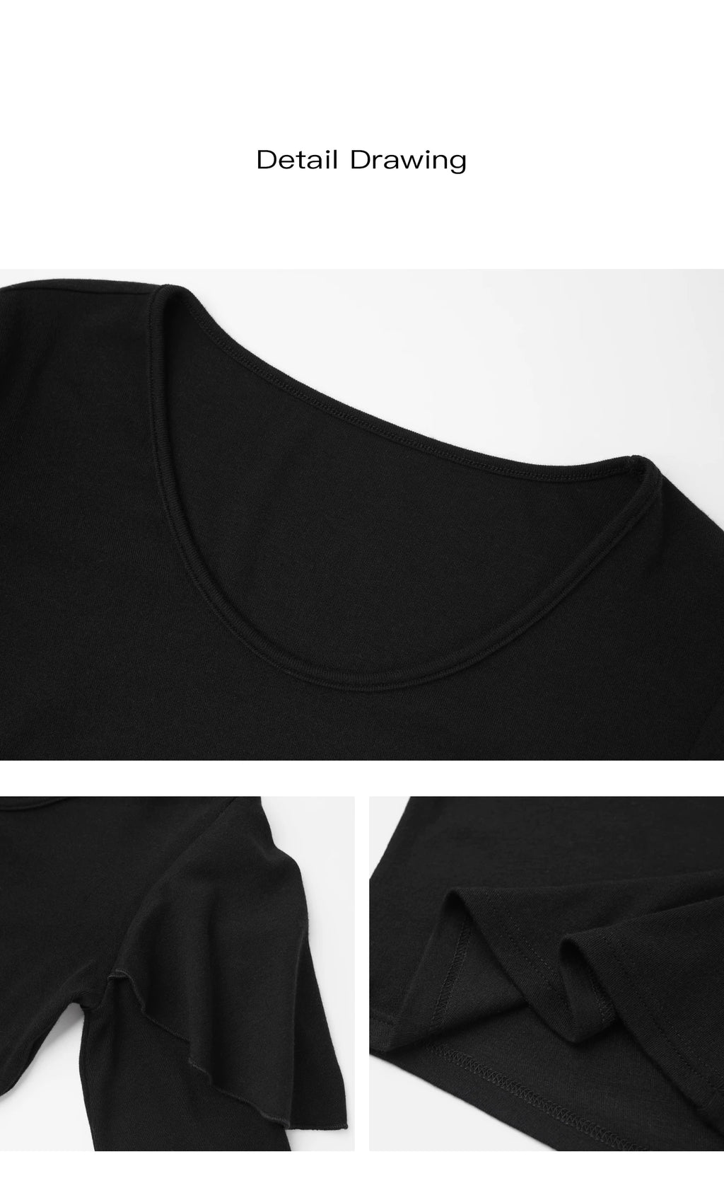 EIGHTHMONTH Lotus Leaf Sleeves Slim and Thin Long Sleeves