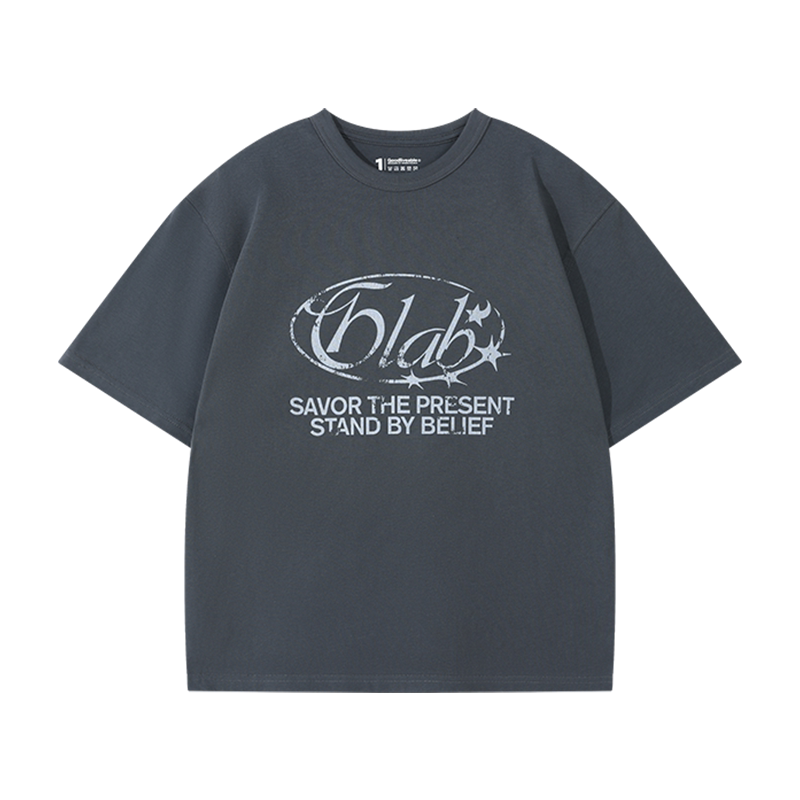 GOODLIVEABLE Digital Direct Injection LOGO Printing Loose Tee