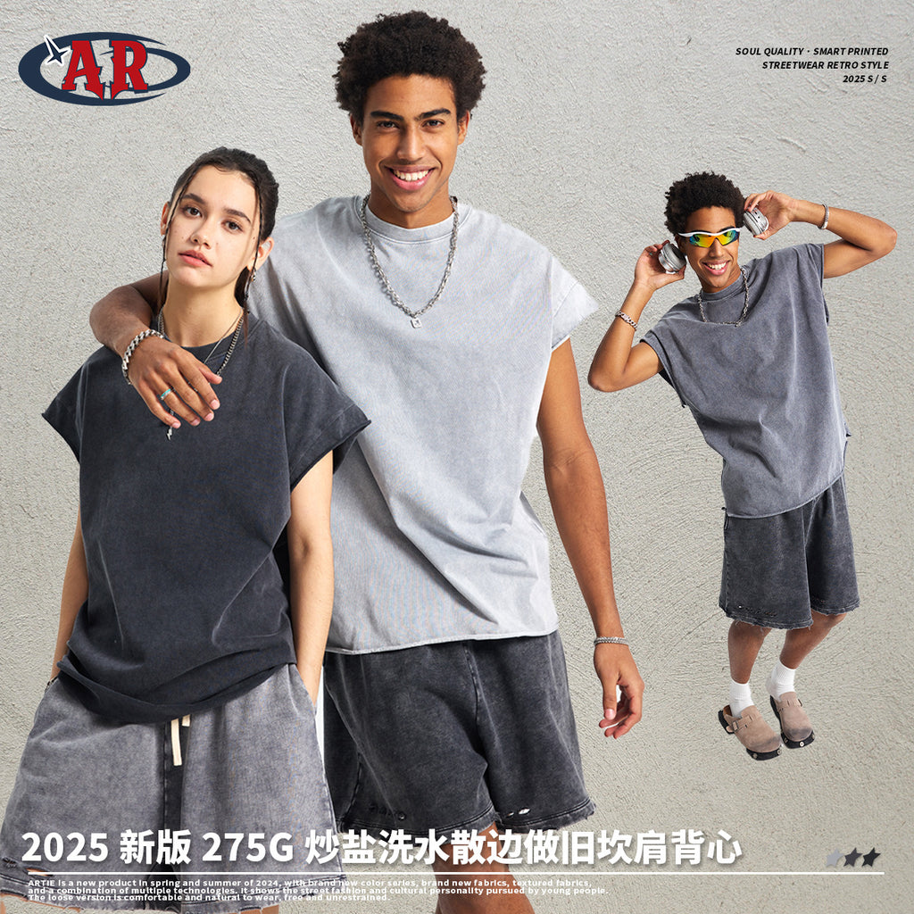 ARTIE Wash Water Make Old Retro Sports Vest