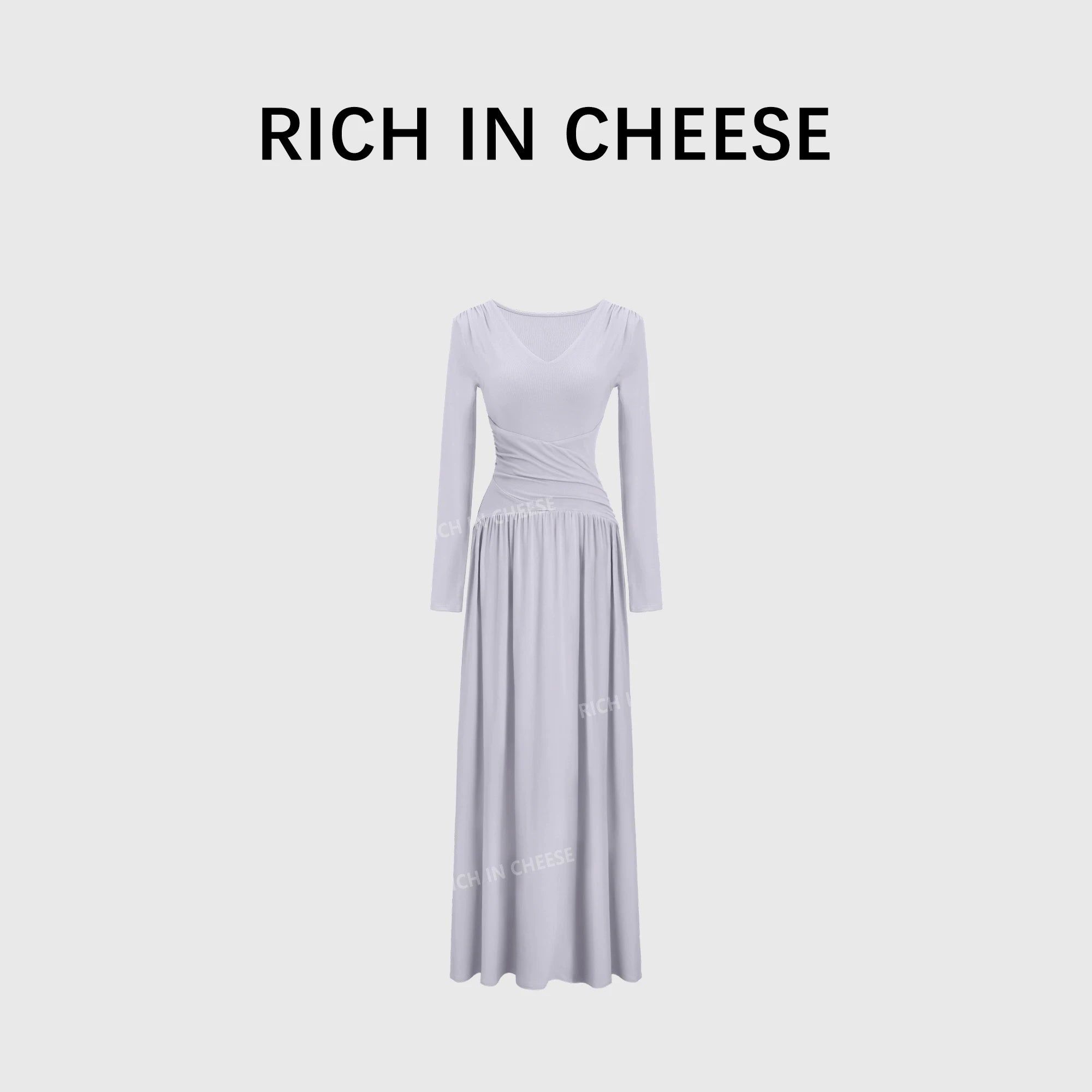 RICH IN CHEESE Knitted Cross-waist Dress