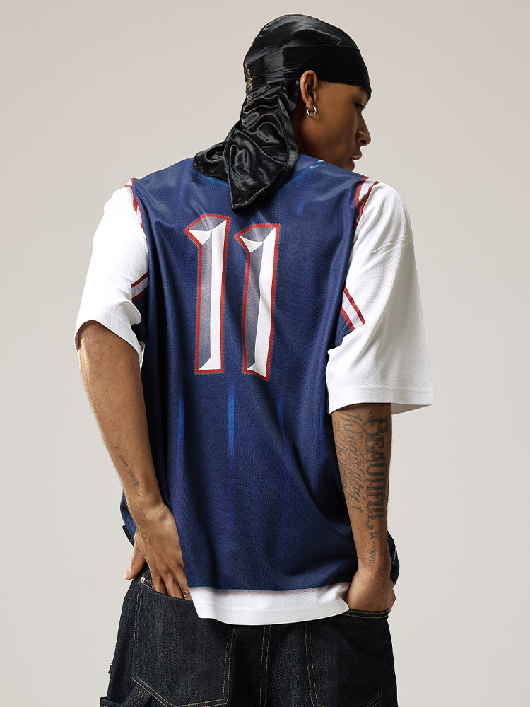 REMEDY Rockets digital printed fake two short-sleeved Tee