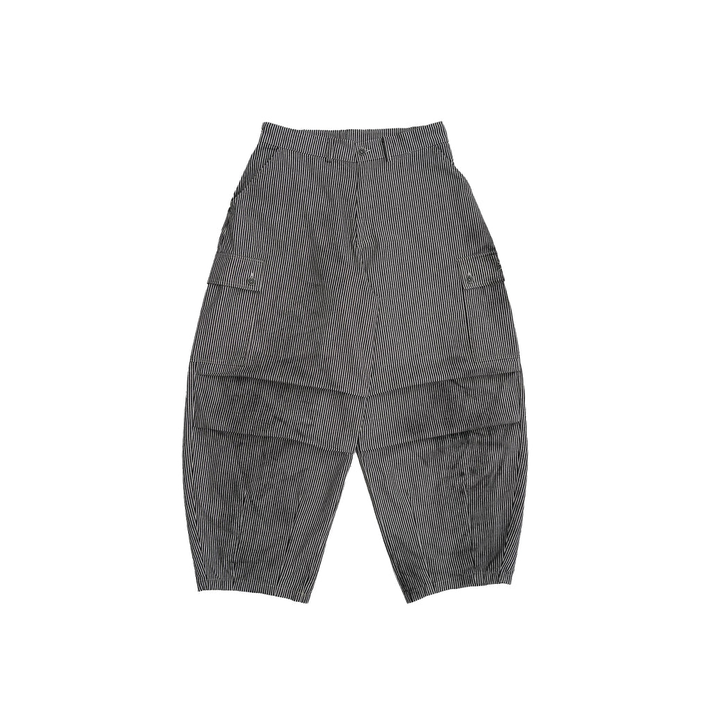 TH90 Striped Lantern Wide-leg Slacks