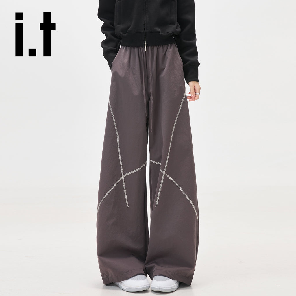 IT: CHOCOOLATE Striped Loose Wide Leg Pants