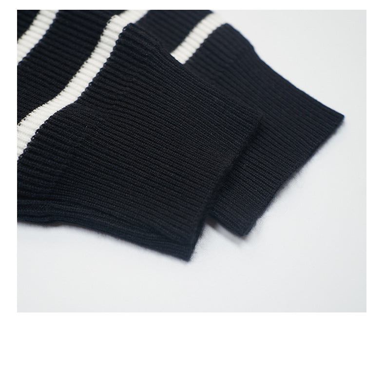 UNF Casual Contrast Striped Knitted Sweater