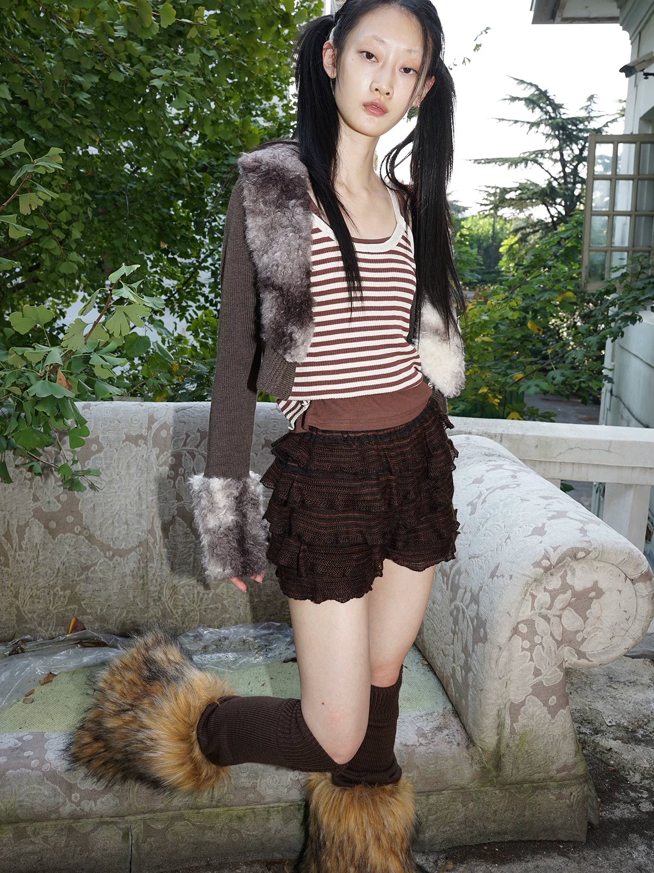 Enteralt Knitted Elastic Skinny Shorts