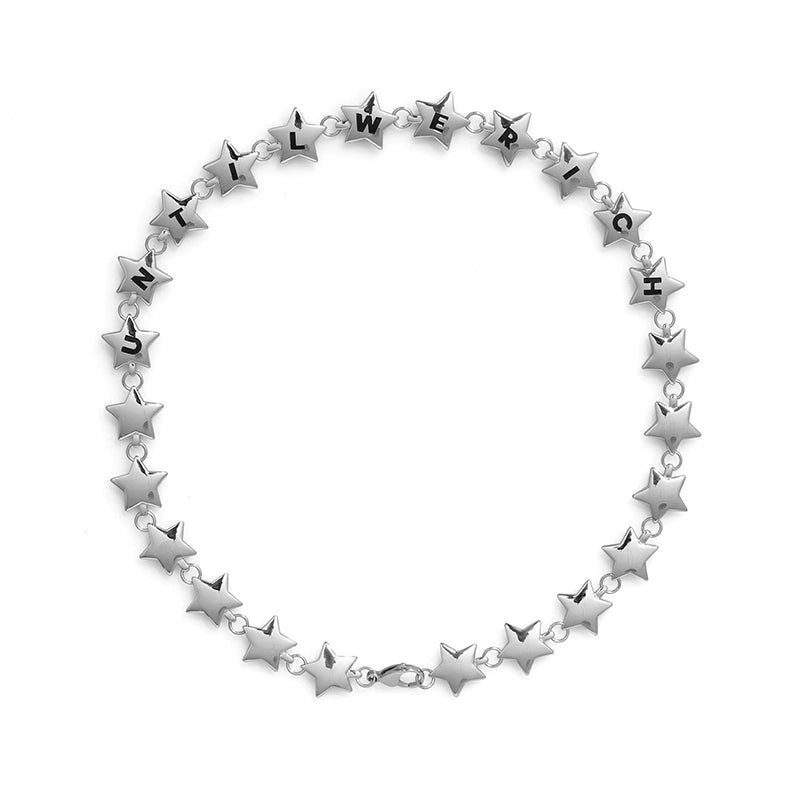 UNTILWERICH Five Star Necklace Letter Titanium Steel Necklace